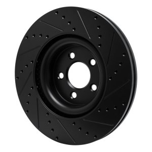 Ford Police Interceptor Utility Brake Rotor (1) - Front Left - R1 Concepts - Drilled & Slotted - Black - `20-`25 Ford Police Interceptor Utility Brake Rotor (1) - Front Left - R1 Concepts - Drilled & Slotted - Black - `20-`25